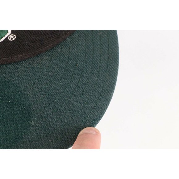 Vintage Distressed New Era Michigan State University Fitted Hat Cap Black 7 1/4 - Picture 5 of 11